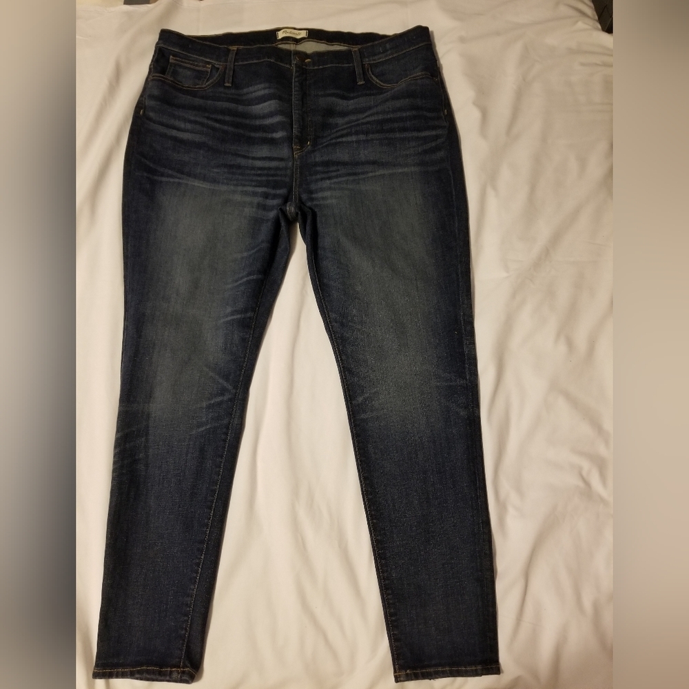 Madewell 10" High Rise Skinny Jeans Blue - Picture 1 of 15